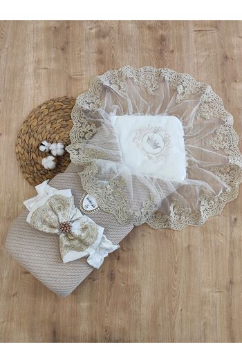 Tomuycuk Unisex Baby Blanket Swaddle Lacy Newborn Hospital Release Gift