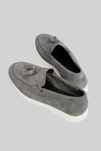 BOSS Erkek Deri Loafer Gri