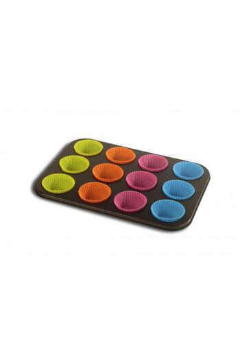 vanora TRAY FOR 12 MUFFIN WITH SILICONE FORMS, 35X26.5X3CM