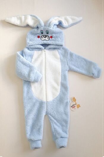 ALYAKİDS Boy's Welsoft Rabbit Ears Winter Jumpsuit
