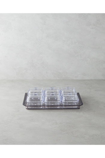 English Home Axel Acrylic 6 Compartment Breakfast 25X35 cm Anthracite
