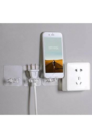 Hayveys home 4-Piece Strong Adhesive Plug, Cable Holder Organizer Organizer Hanger