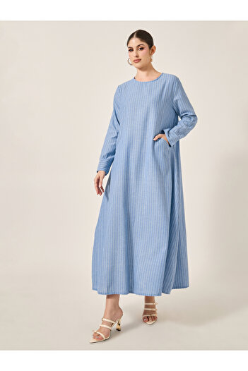 Styli Striped A-Line Jalabyia with Pockets