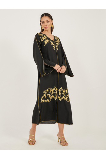 Take Two By Styli Embroidered V Neck A-Line Jalabiya