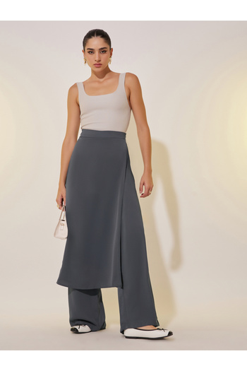Take Two By Styli Solid Wide Leg Layered Pants