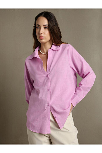 Dennis Lingo By Styli Textured Spread Collar Oversized Casual Shirt