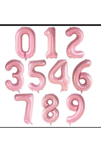 ATAKENT PARTİ Pink 76 cm Foil Number Number Balloon Selectable 0-9