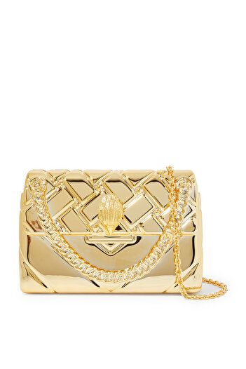 Kurt Geiger Metalik Altın Kensington Çanta Clutch