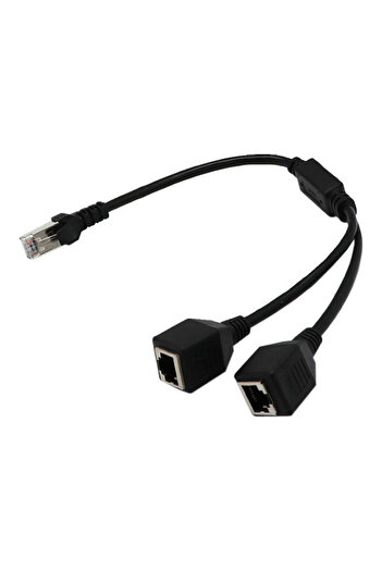 Generic RJ45 Male to 2 Female LAN Ports LAN Ethernet Splitter