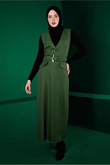 Alvina SCRATCH PATTERNED BELT GILET 43366