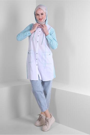 Alvina POTTYCARE PATTERNED HOODED BUTTONED TUNIC 43678