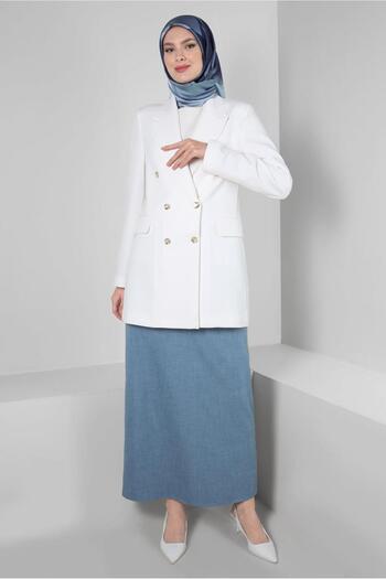 Alvina Straight Cut Hidden Slit Skirt 60419
