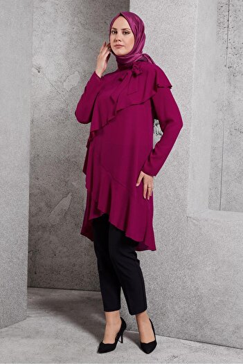 Alvina Neck Tie Asymetric Tunic 40447