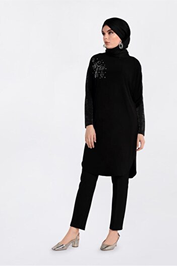 Alvina Oval Cut Tunic with Sleeves Silvery Skirts 4154