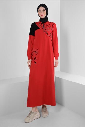 Alvina Stone Detailed Patterned Tracksuit Dress - 43724