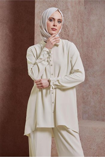 Alvina SHIRT COLLAR PANTS SUIT 44483