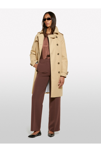 Sisley Women's Dark Brown Viscose Blend Regular Waist Wide Leg Pants