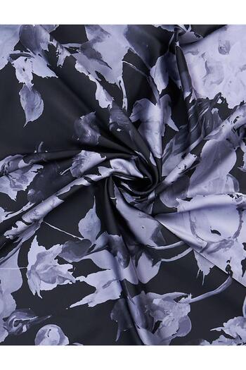 Kayra Abstract Flower Patterned Polyester Scarf