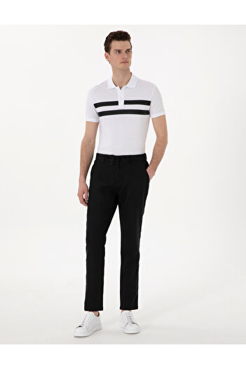 Pierre Cardin Siyah Carrot Fit %100 Keten Kanvas Pantolon 50301811-VR046