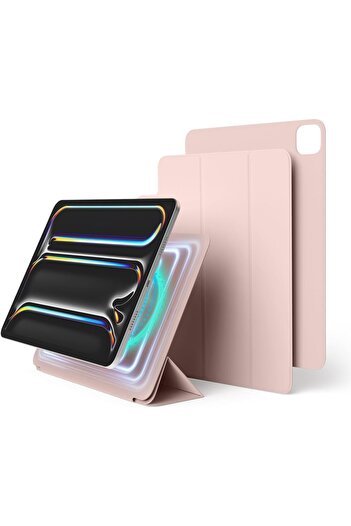 Elago Magnetic Folio for iPad Pro 11 inch M4 cover - Sand Pink with Auto Sleep and Wake Function