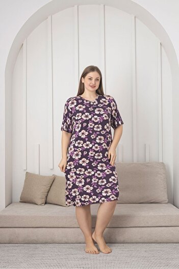Asel Large Size Lycra Combed Cotton Dress