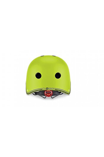 Globber Primo safety helmet, with lights, green color