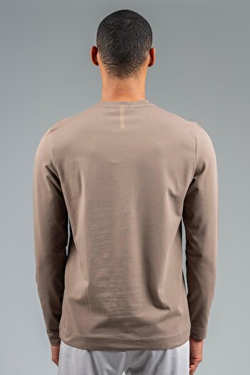 MARATON Regular Men's Crew Neck Insert Sleeve Cocoa Sweatshirt 22777