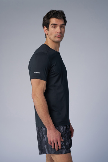 bilcee Men's Black Active Sports T-Shirt 4185
