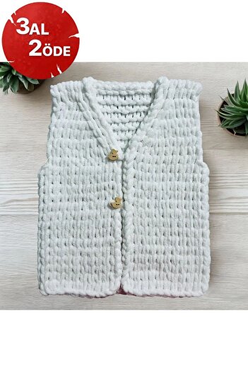 BESKAR 0-3 Years Baby Handmade Cardigan - White