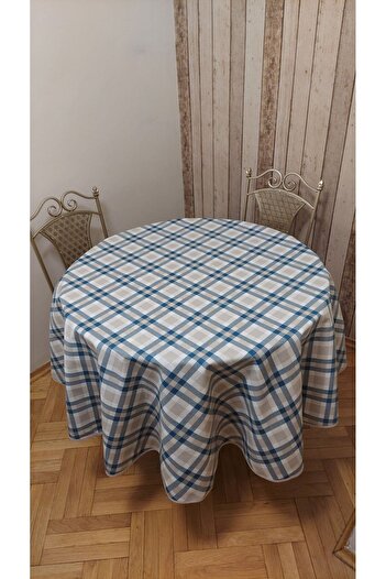 gonk Round, Plaid, Duck (Liquid Pusher, Stain Proof) Fabric, Tablecloth