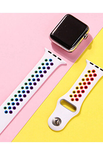 PSGT Apple Watch Seri:1/2/3/4/5/6/se/7/8/9 (42-44-45-49MM) Ve Seri10(46MM) Uyumlu Silikon Kordon Dilekli