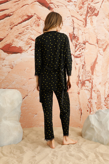 EYYE Yellow Black Triple Women's Pajama Set