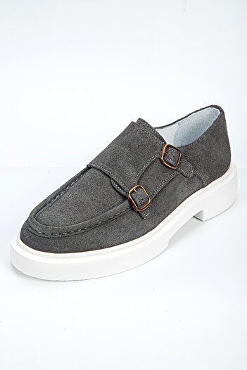 Byterre Alves Men's Genuine Leather Handmade Gray Casual Shoes