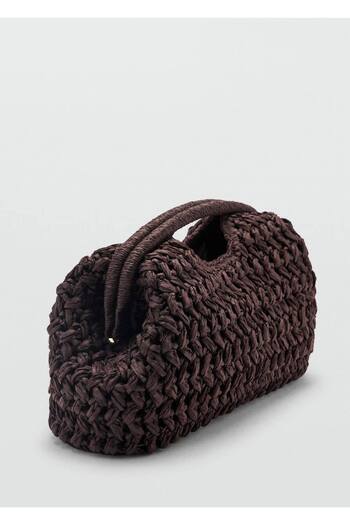 MANGO Woman Τσάντα clutch από φυσικές ίνες