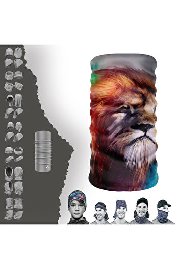 DeBuff Collar Big Cat Lion Buff Baf Безшовний трубчастий комір-бандана