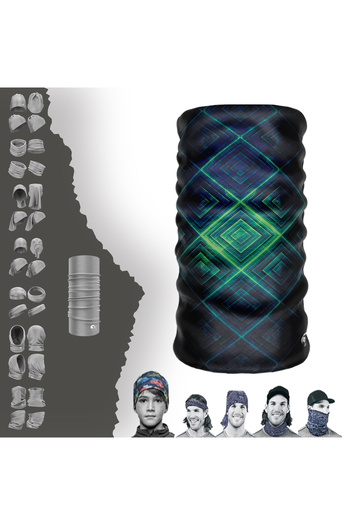 e-Taktik Зелений картатий безшовний шарф-хомут Bandana Buff Baf