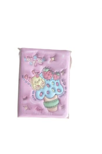 Mikro Fluffy Embossed Memory - Daily-Gift Notebook Icecream Ice Cream