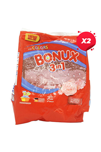 Bonux X2 - BONUX HAND WASH DETERGENT 400G 3IN1 RADIANT ROSE 8 WASHES