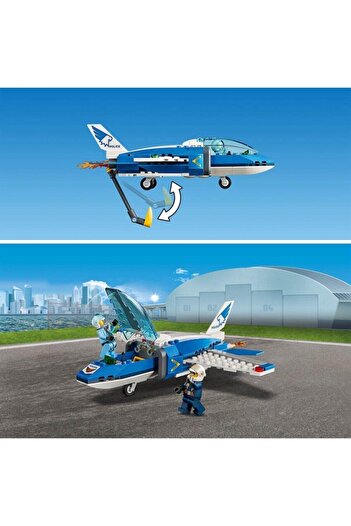 LEGO Unisex Çocuk Mavi City Police Gökyüzü Polisi Paraşütle Tutuklama 60208