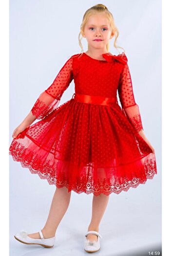 ÇAĞLA KURT Red Tul Dress with Buckle Gift 23 April