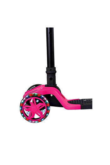 TOYFEST Katlanabilen 3 Tekerlekli Işıklı Pembe Renk Scooter - 4 Yaş +