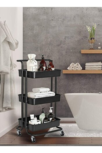 Generic Black Wheeled Storage and Organization Shelves