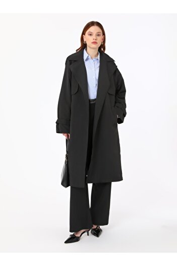 Refka Black Refka Casual Trench Coat