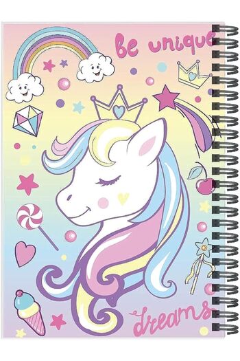 Rainbow Max دفتر ملاحظات حلزوني يونيكورن B5، دفتر رسم سلكي مسطر، دفتر ملاحظات يوميات، مخطط ملاحظات