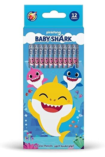 Rainbow Max BABY SHARK Colored Pencils,12 Count Presharpened Color Pencil, Color Pencils for School