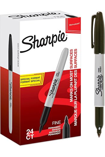 Sharpie Permanent Markers | Fine Point | Black | 24 Count