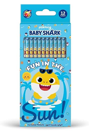 Rainbow Max BABY SHARK Colored Pencils,12 Count Presharpened Color Pencil,classroom set,school suppl