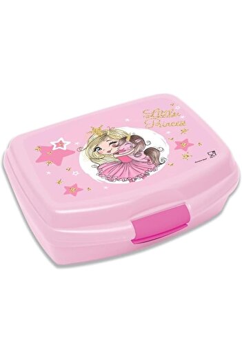 Generic Little Princess Plastic Lunch Box for Kids, Light Pink
