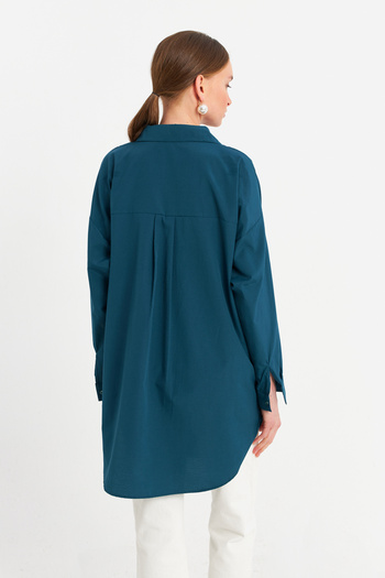 Cool & Modest Women's Petrol Tunic Shirt (Mzer428)