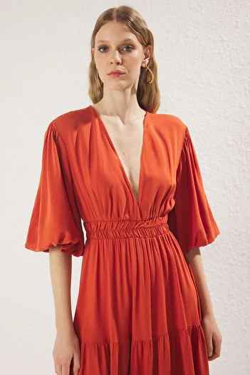 Trendyol Collection Tile Plain Maxi Woven Dress Twoss25El00776